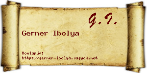 Gerner Ibolya névjegykártya
